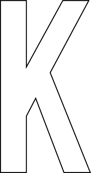 K, UITGESNEDEN LETTER
