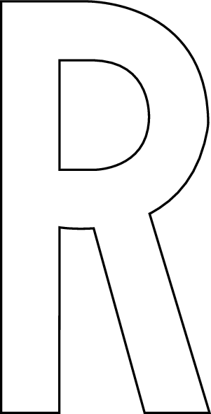 R, UITGESNEDEN LETTER