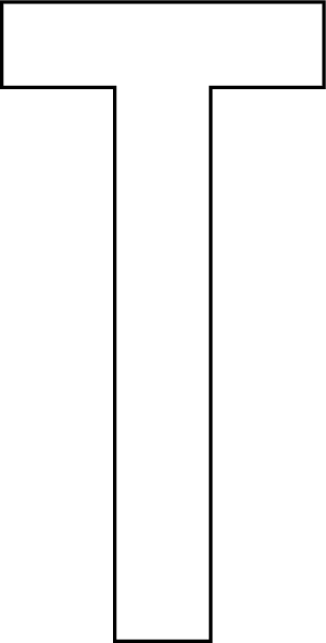 T, UITGESNEDEN LETTER