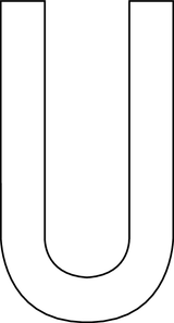 U, UITGESNEDEN LETTER