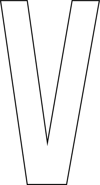 V, UITGESNEDEN LETTER