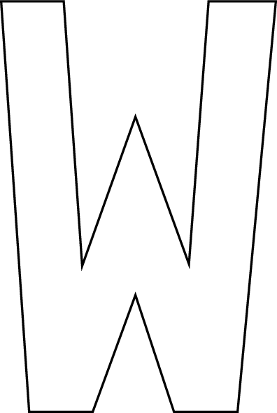 W, UITGESNEDEN LETTER