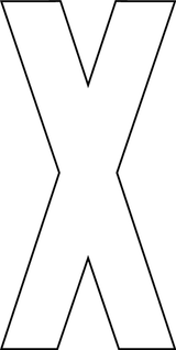 X, UITGESNEDEN LETTER