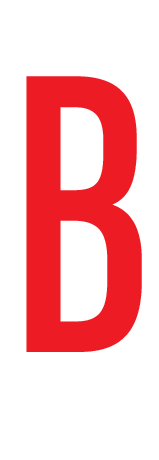 B, LETTER OP MAGNEETFOLIE