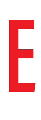 E, LETTER OP MAGNEETFOLIE