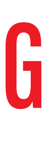 G, LETTER OP MAGNEETFOLIE