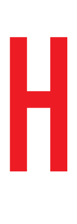 H, LETTER OP MAGNEETFOLIE