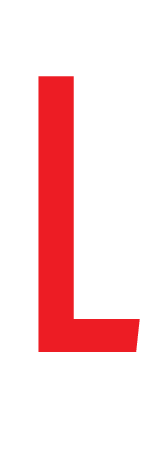 L, LETTER OP MAGNEETFOLIE