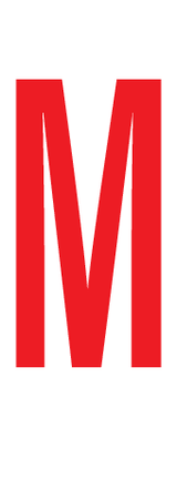 M, LETTRE SUR FEUILLE MAGNÉTIQUE