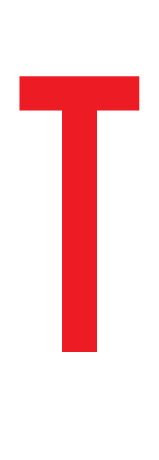 T, LETTER OP MAGNEETFOLIE