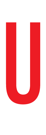 U, LETTER OP MAGNEETFOLIE