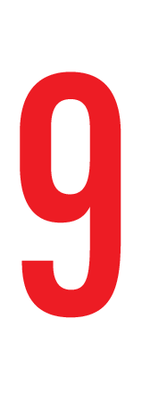 9, CIJFER OP MAGNEETFOLIE