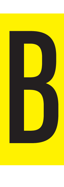 B, LETTER OP MAGNEETFOLIE