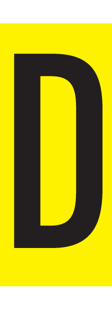D, LETTER OP MAGNEETFOLIE
