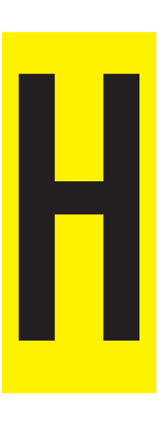 H, LETTER OP MAGNEETFOLIE