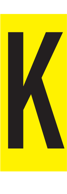 K, LETTER OP MAGNEETFOLIE