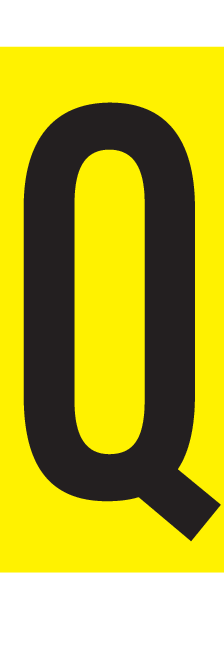 Q, LETTER OP MAGNEETFOLIE