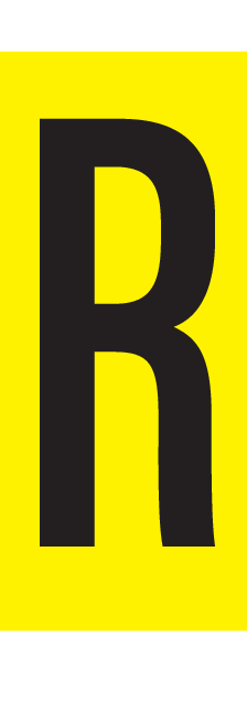 R, LETTRE SUR FEUILLE MAGNETIQUE