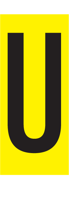U, LETTER OP MAGNEETFOLIE