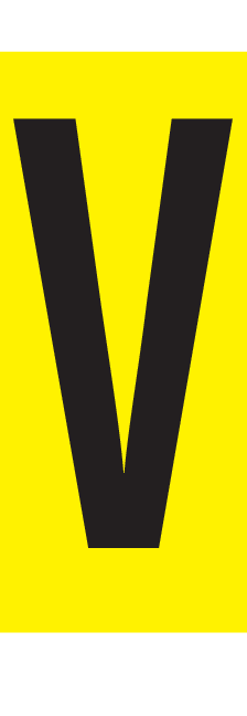 V, LETTER OP MAGNEETFOLIE