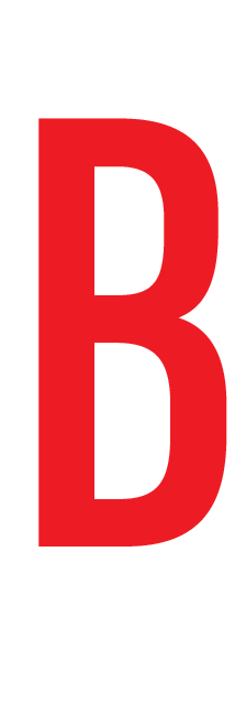 B, LETTER OP MAGNEETFOLIE