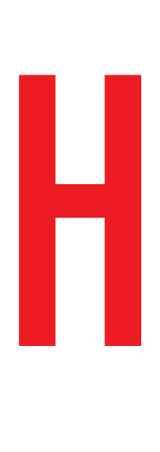 H, LETTER OP MAGNEETFOLIE