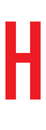 H, LETTER OP MAGNEETFOLIE