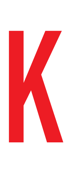 K, LETTER OP MAGNEETFOLIE