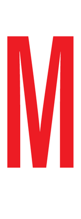 M, LETTRE SUR FEUILLE MAGNÉTIQUE