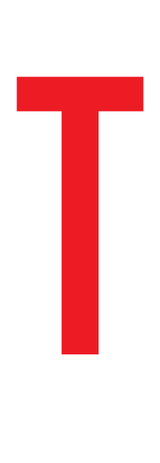 T, LETTER OP MAGNEETFOLIE