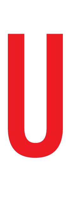 U, LETTER OP MAGNEETFOLIE