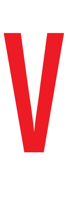 V, LETTER OP MAGNEETFOLIE