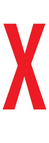 X, LETTRE SUR FEUILLE MAGNETIQUE