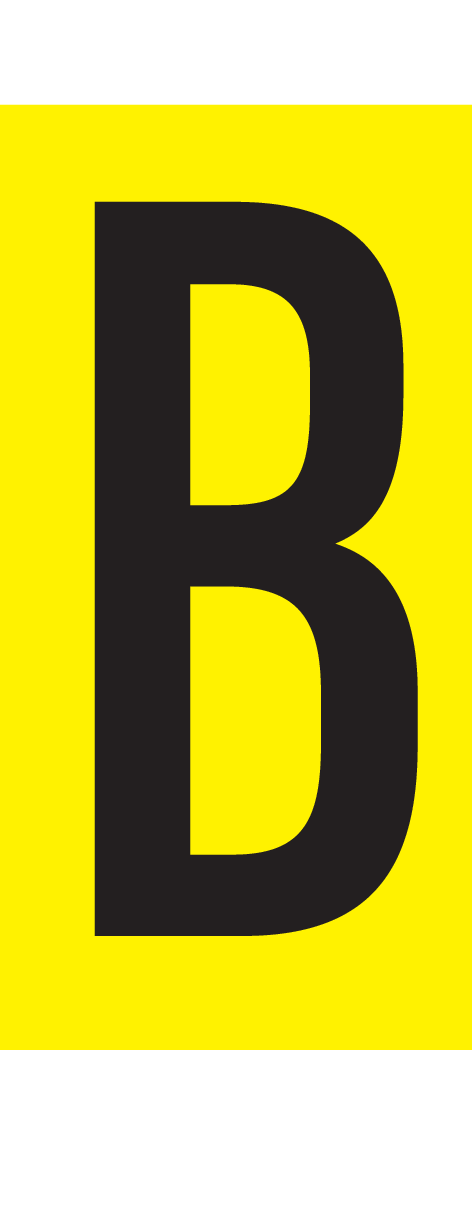 B, LETTER OP MAGNEETFOLIE