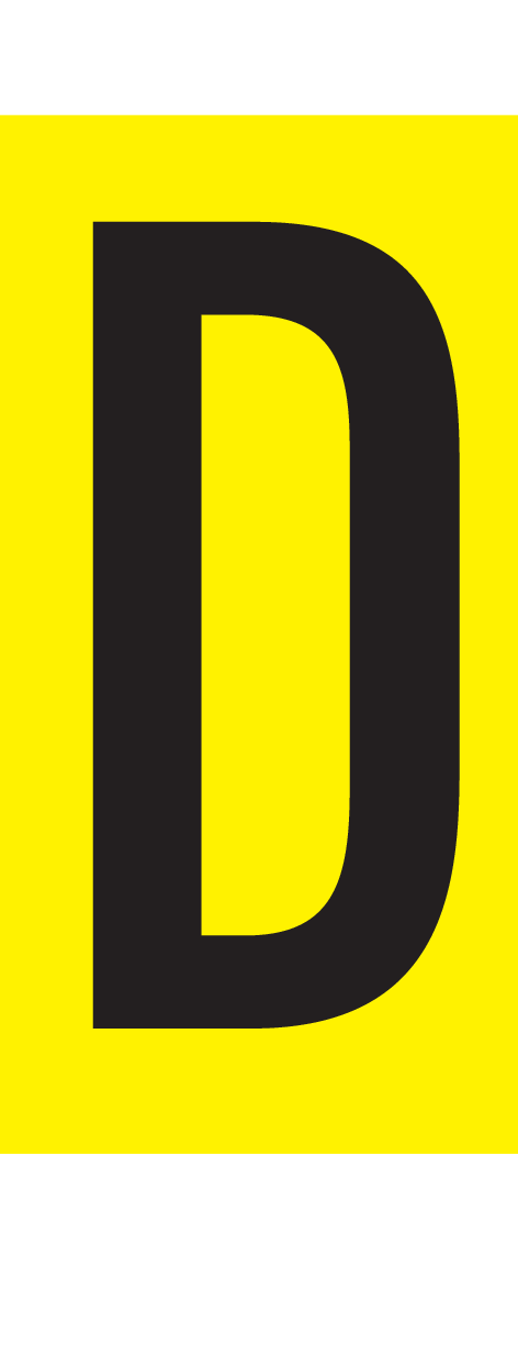 D, LETTER OP MAGNEETFOLIE