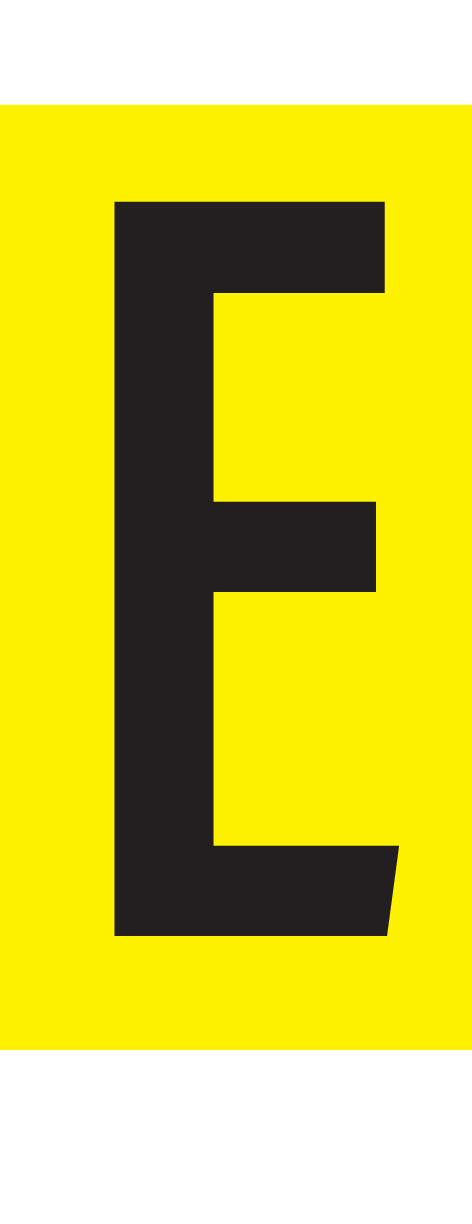 E, LETTER OP MAGNEETFOLIE
