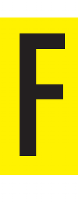 F, LETTER OP MAGNEETFOLIE