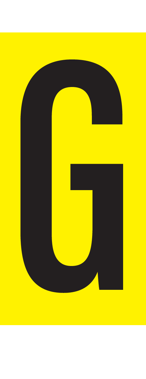 G, LETTER OP MAGNEETFOLIE