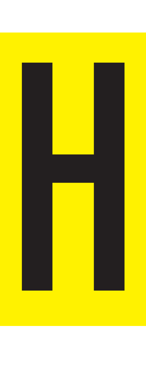 H, LETTER OP MAGNEETFOLIE