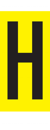 H, LETTER OP MAGNEETFOLIE