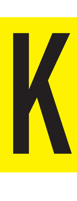 K, LETTER OP MAGNEETFOLIE