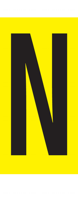 N, LETTER OP MAGNEETFOLIE