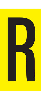 R, LETTRE SUR FEUILLE MAGNETIQUE