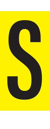 S, LETTRE SUR FEUILLE MAGNETIQUE