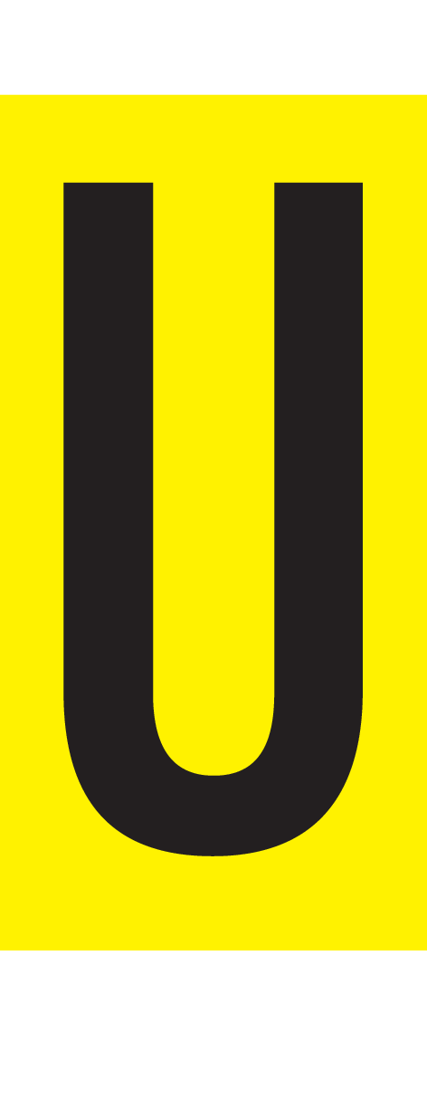 U, LETTER OP MAGNEETFOLIE