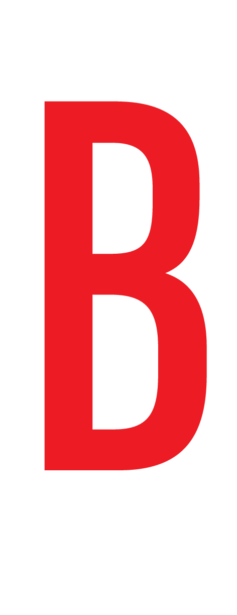B, LETTER OP MAGNEETFOLIE