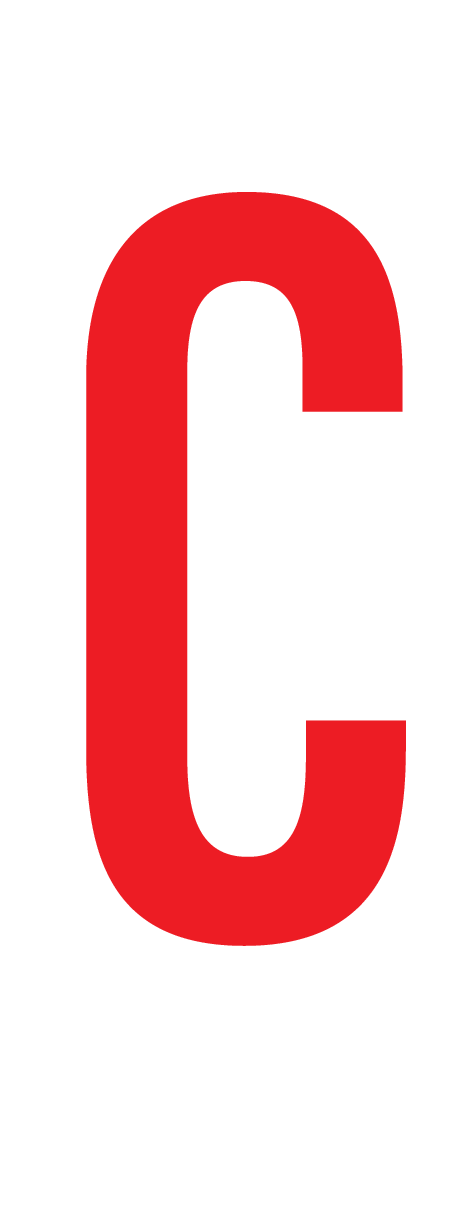 C, LETTER OP MAGNEETFOLIE