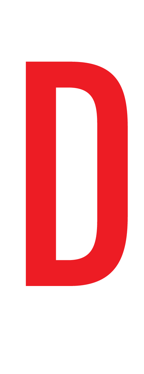 D, LETTER OP MAGNEETFOLIE