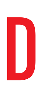 D, LETTER OP MAGNEETFOLIE