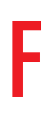 F, LETTER OP MAGNEETFOLIE